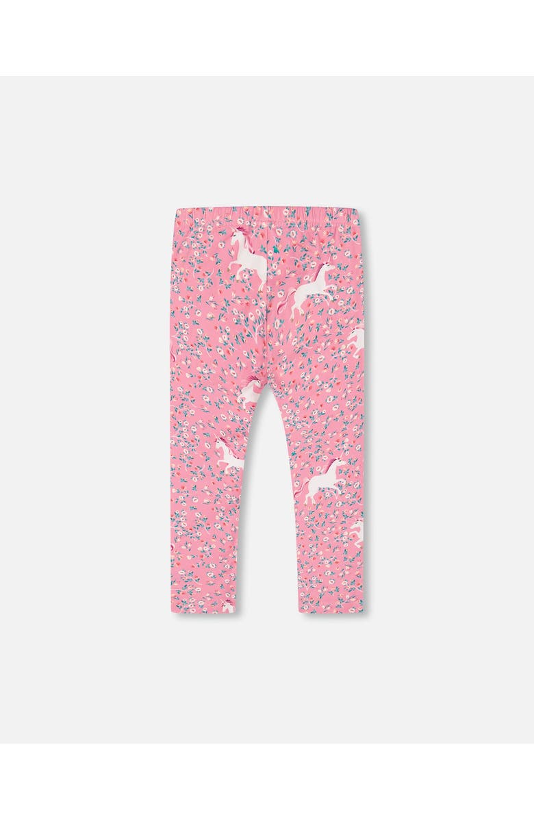Deux par Deux Girl's Printed Leggings Pink With Unicorn, Alternate, color, 