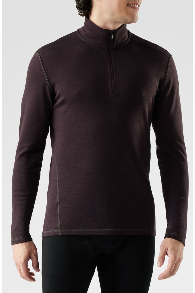 Classic Thermal Merino Base Layer Quarter Zip Pullover, Main, color, MINK HEATHER