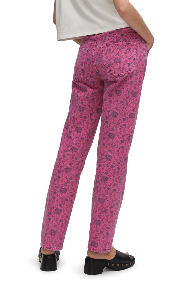 MANGO Floral Print Straight Leg Jeans, Alternate, color,