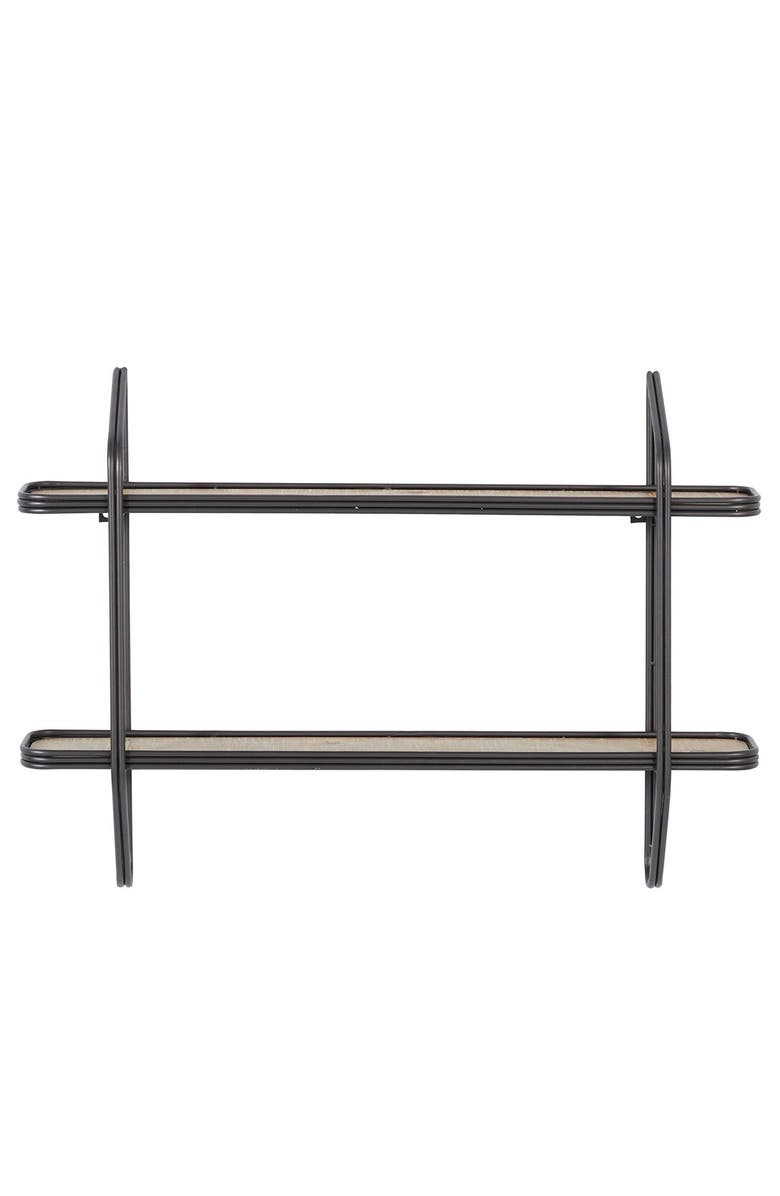SONOMA SAGE HOME Rectangular Silver Metal And Wood 2-Tier Wall Shelf - 32" X 23", Alternate, color,