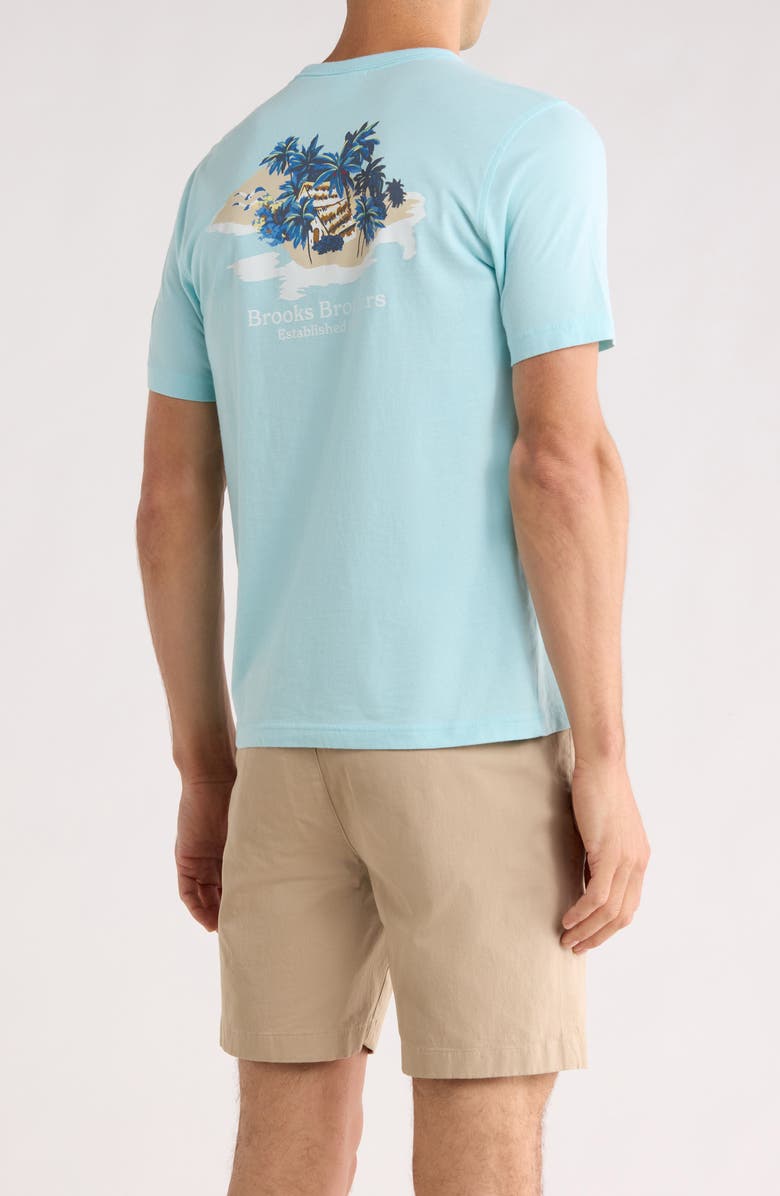 Brooks Brothers Island Graphic Tee, Alternate, color, Blue Multi