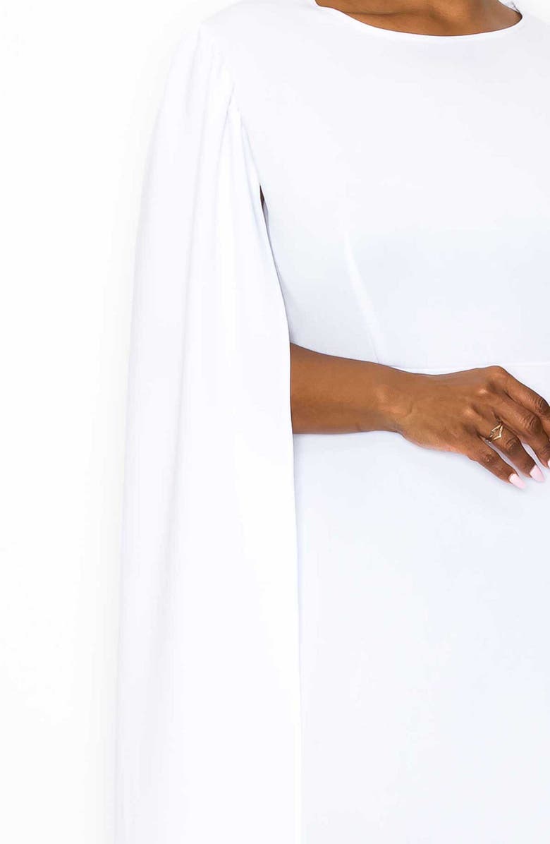 L I V D Naomi Cape Sleeve Midi Dress, Alternate, color, White