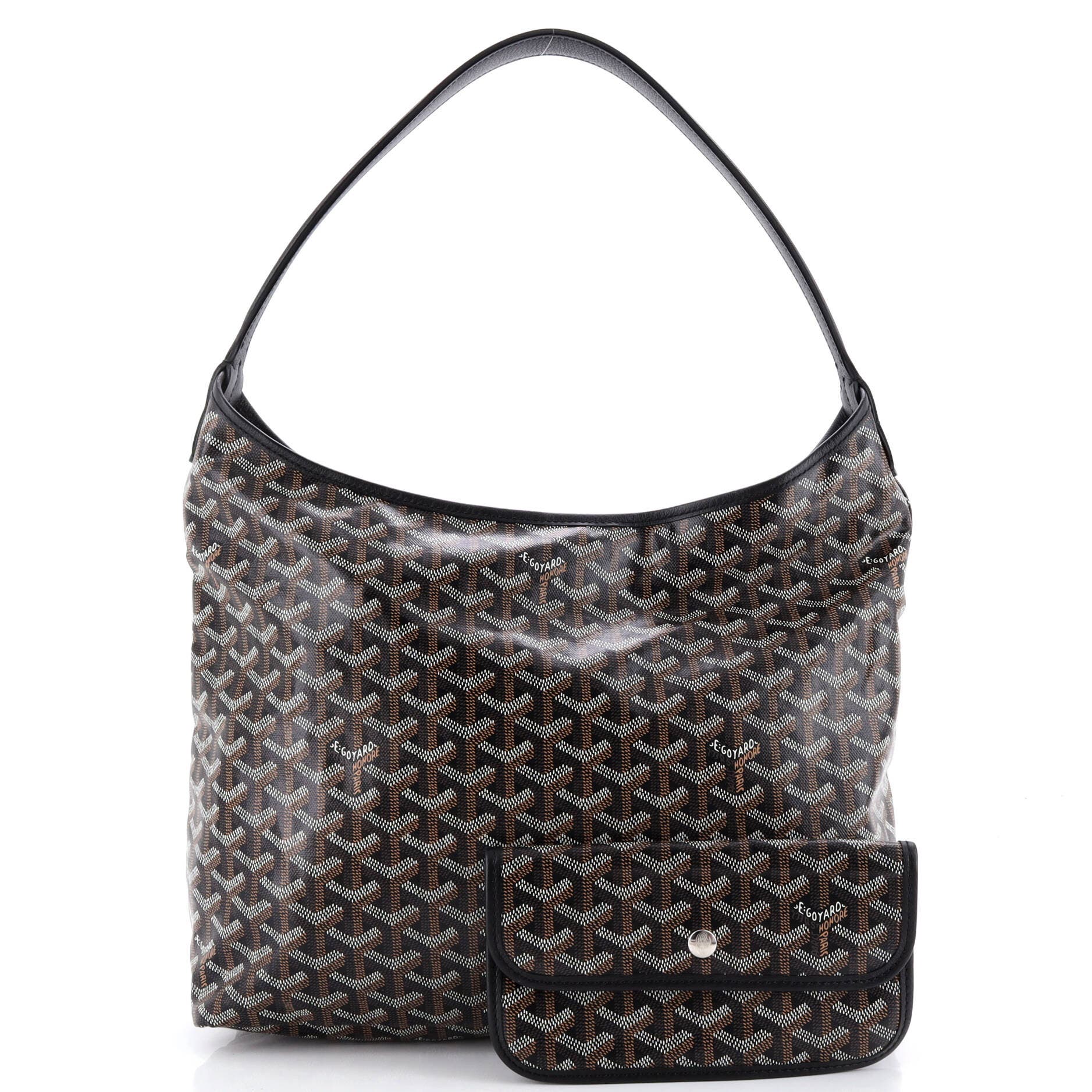 Pre-Owned Goyard Boheme Hobo Coated Canvas, Alternate, color, Black