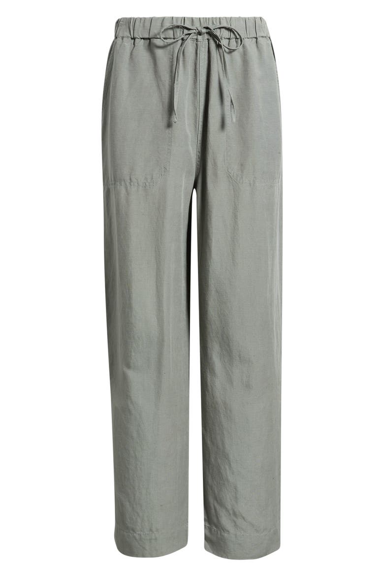 Linen Blend Straight Leg Pants, Alternate, color, SHADOW