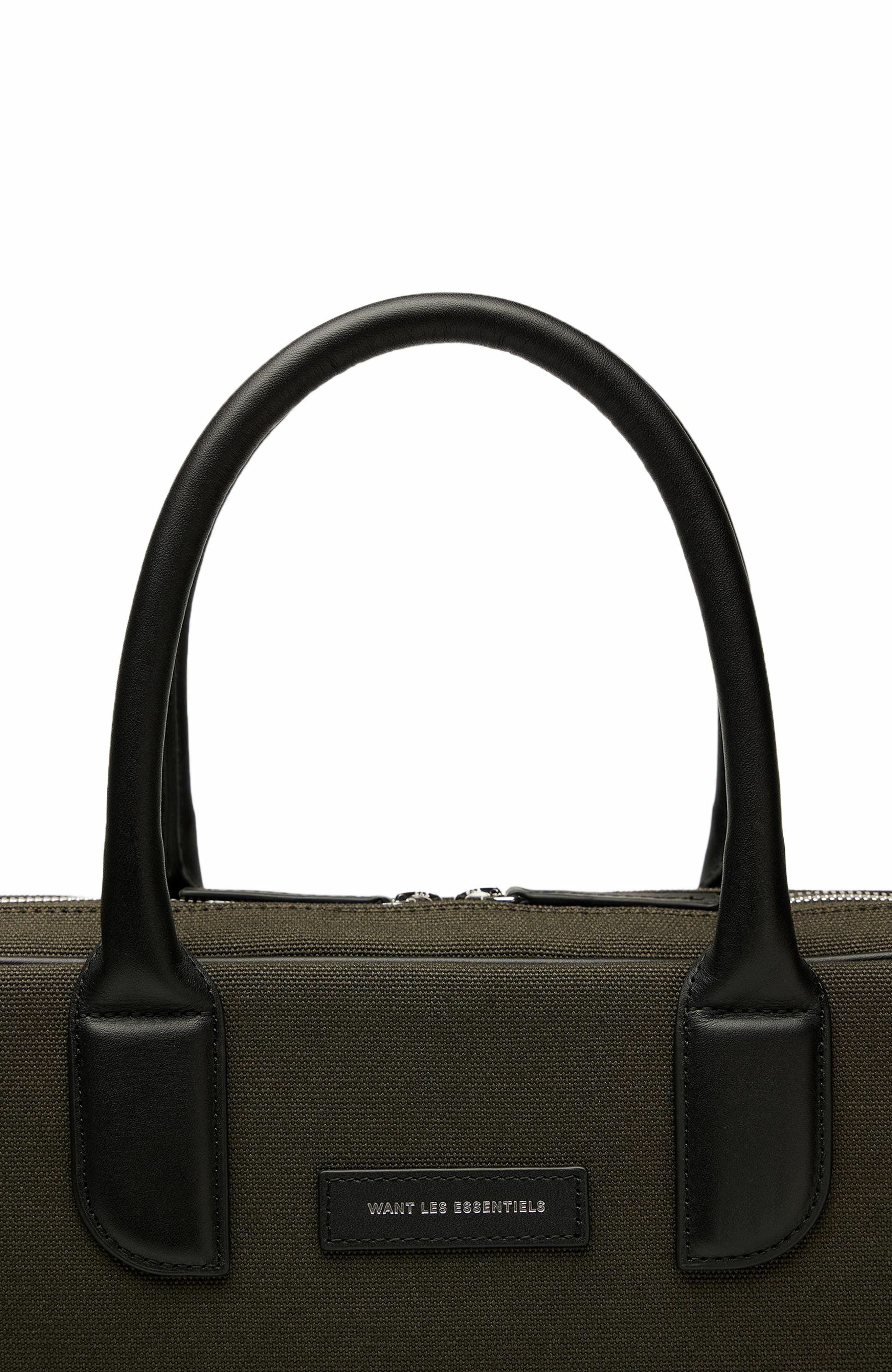 Lesage Organic Cotton Canvas Computer Bag, Alternate, color, Green