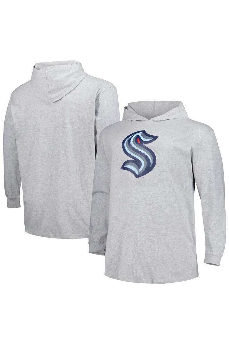 Men's Heather Gray Seattle Kraken Big & Tall Pullover Hoodie, Main, color, Heather Gray