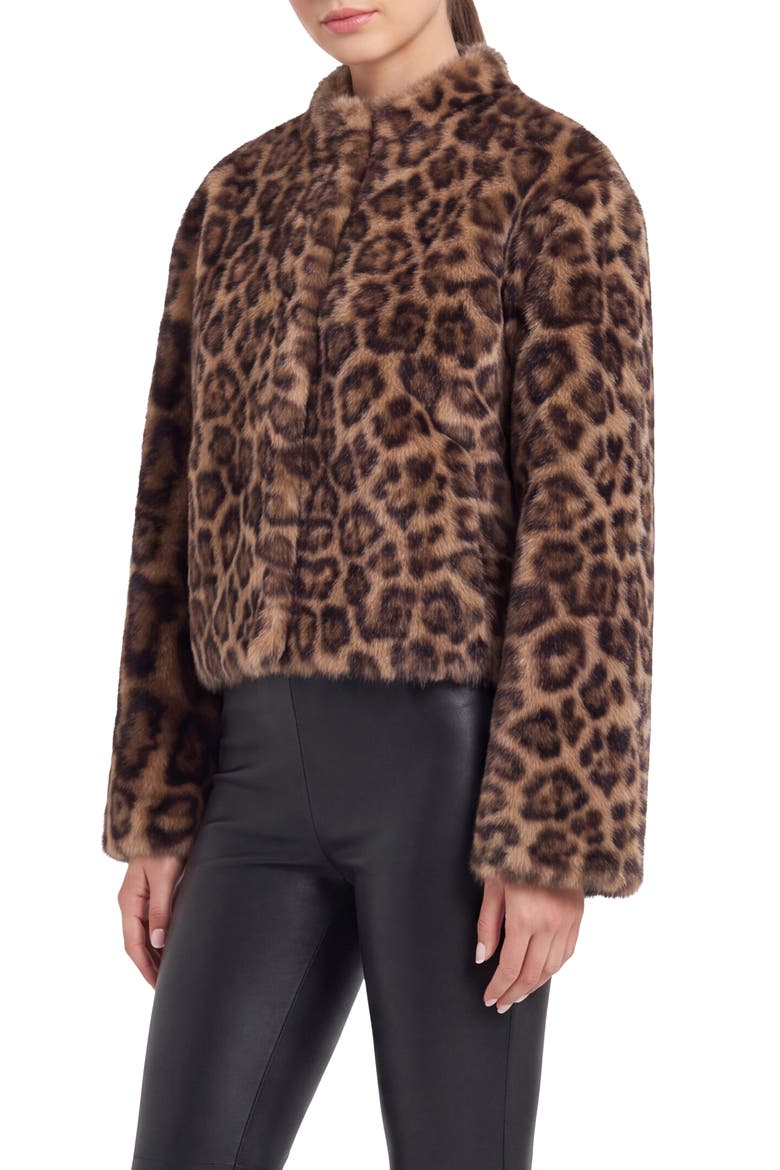 Fur-Free Mink (Faux Fur) Collarless Jacket, Alternate, color, LPRD PRINT