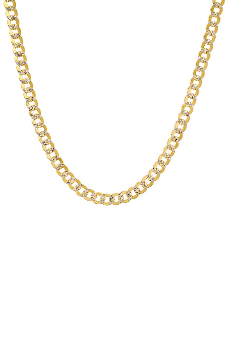 Queen Jewels Men's Diamond Cut Pavé Cubic Zirconia Chain Necklace, Main, color, Gold