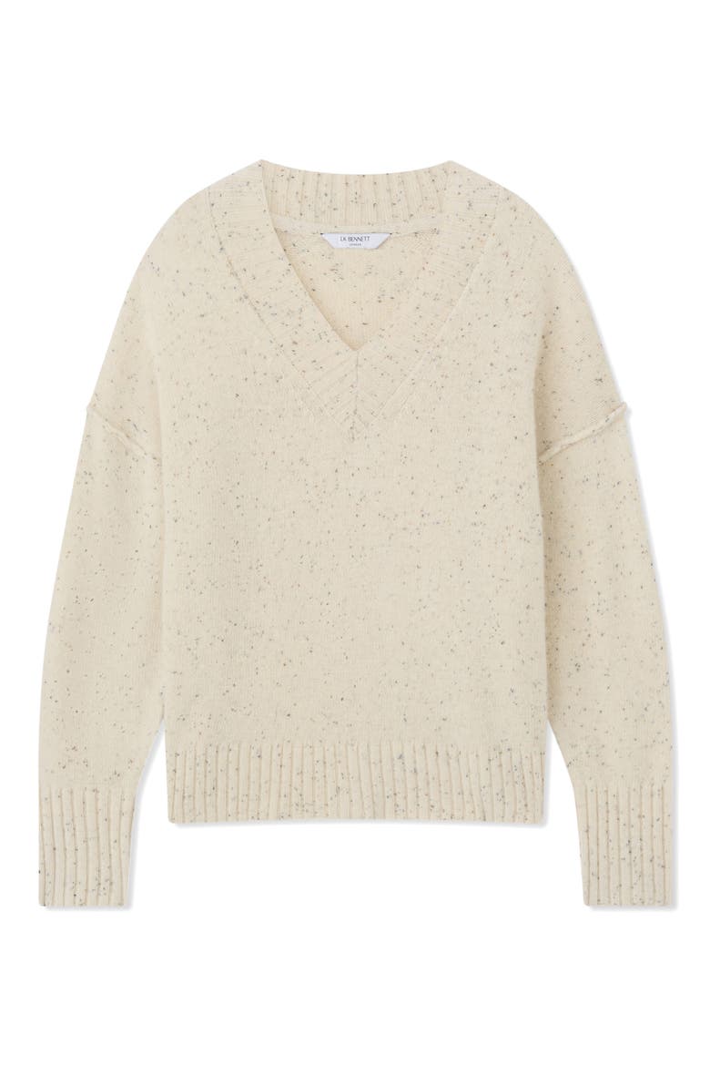 Cara Lambswool Blend V-Neck Sweater, Main, color, CREAM WHITE