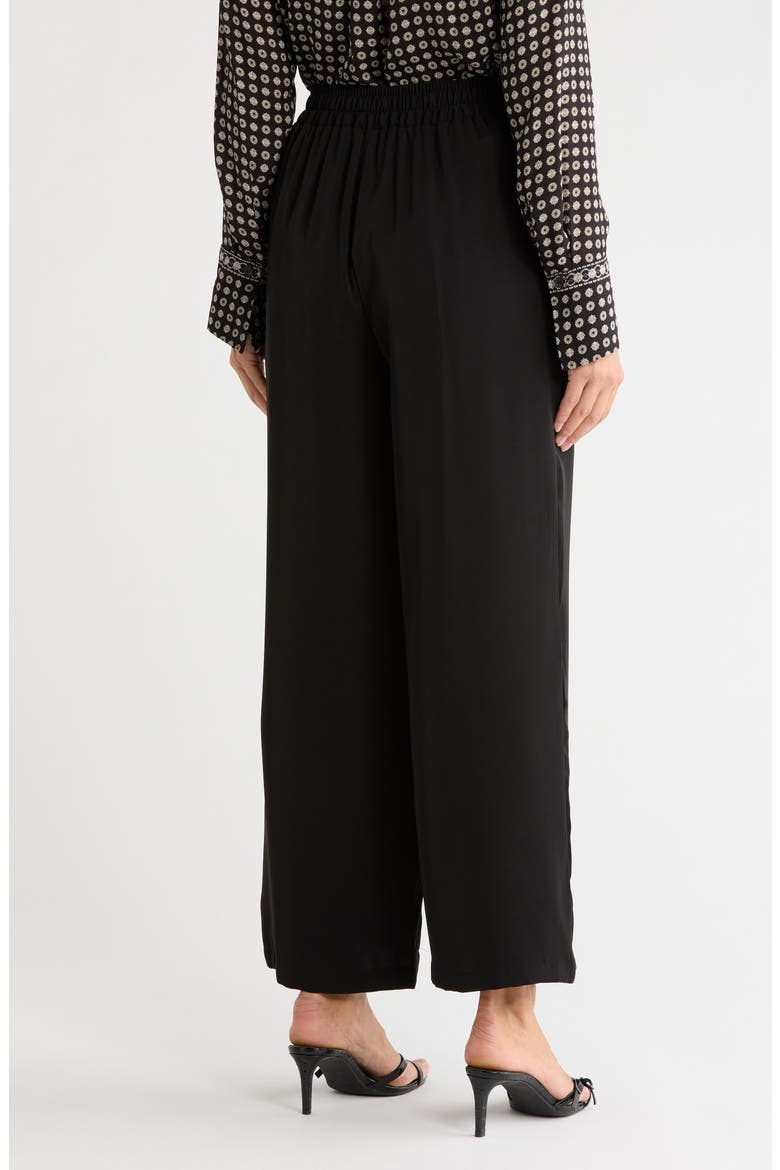 Textured Wide Leg Pants, Alternate, color, BLACK-BLACK