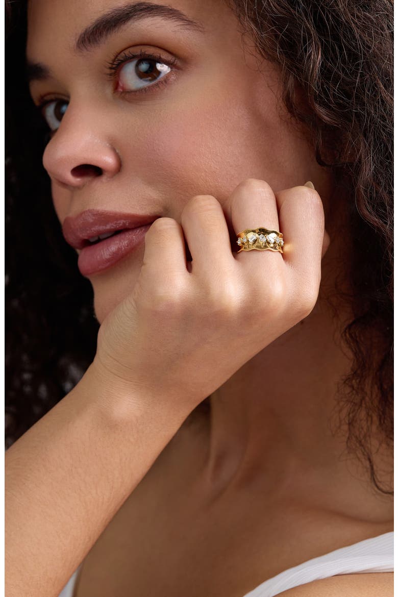 Kiera 18K Gold Diamond Wide Ring, Alternate, color, 18K YELLOW GOLD