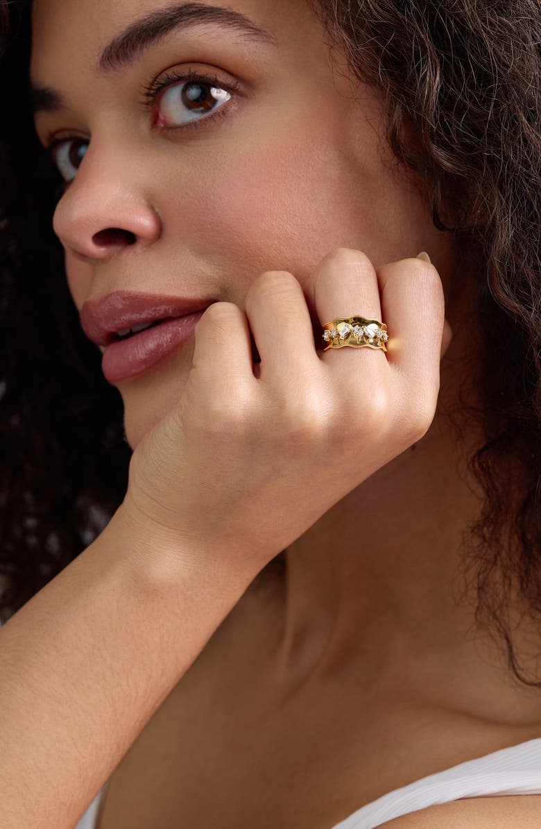 Bony Levy Kiera 18K Gold Diamond Wide Ring, Alternate, color,