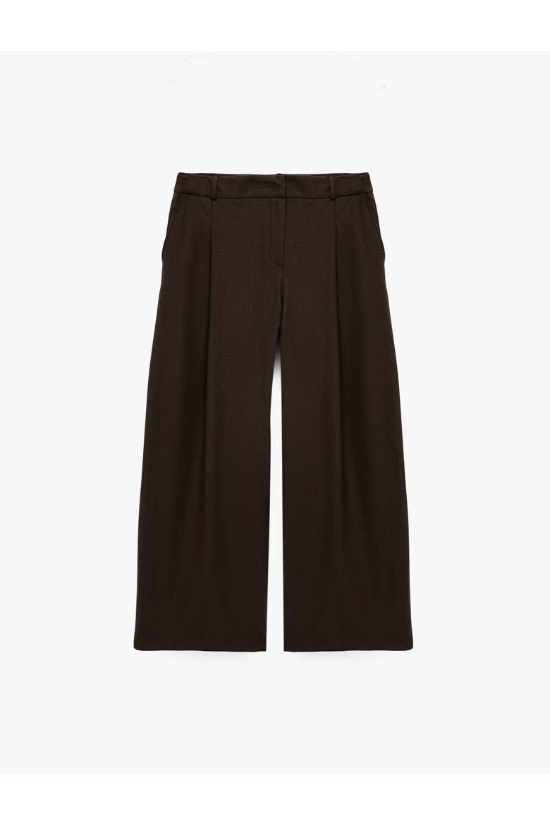 Mid Rise Wide Leg Tailored Trousers, Alternate, color, BROWN