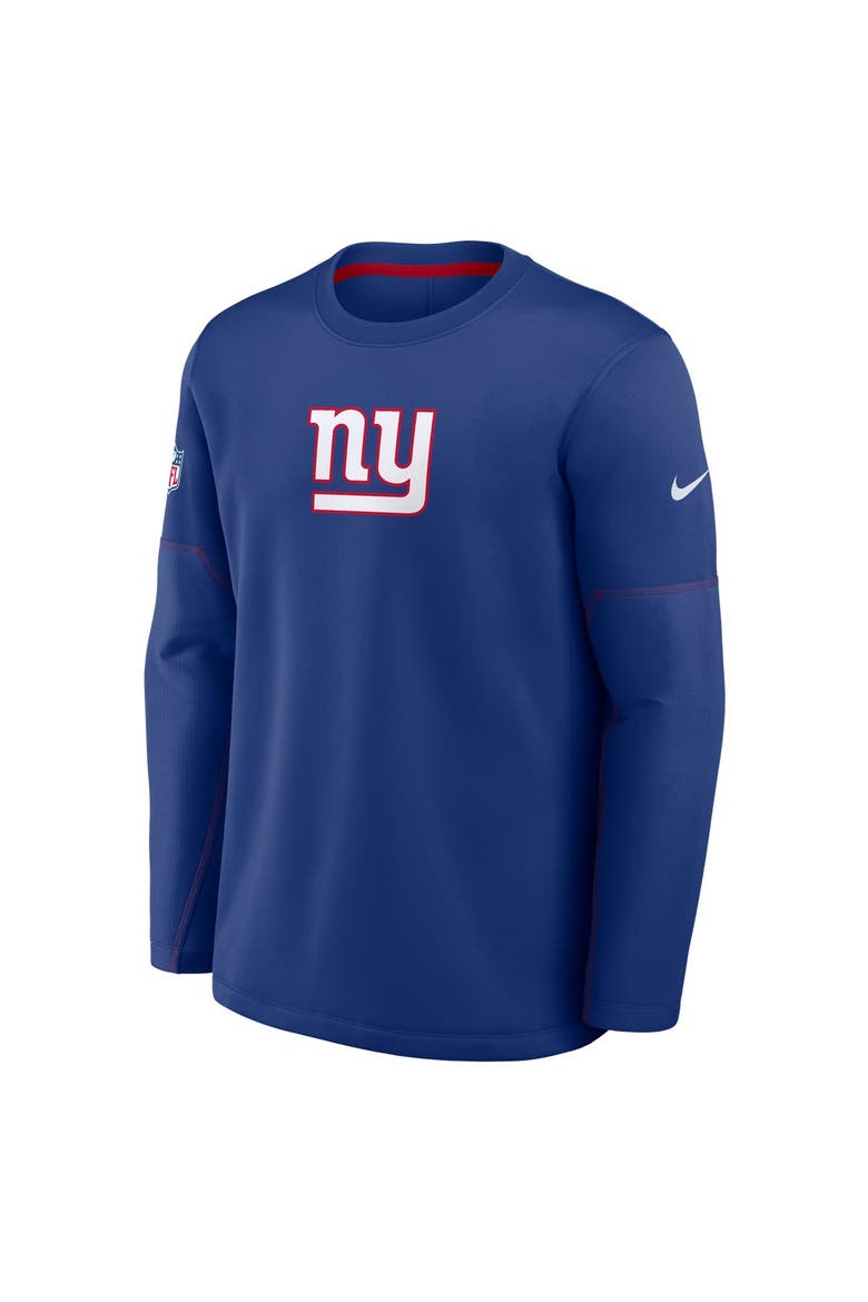 Men's Nike Blue New York Giants Sideline Coaches Team Present Midweight Therma-FIT Sweatshirt, Alternate, color, Blue