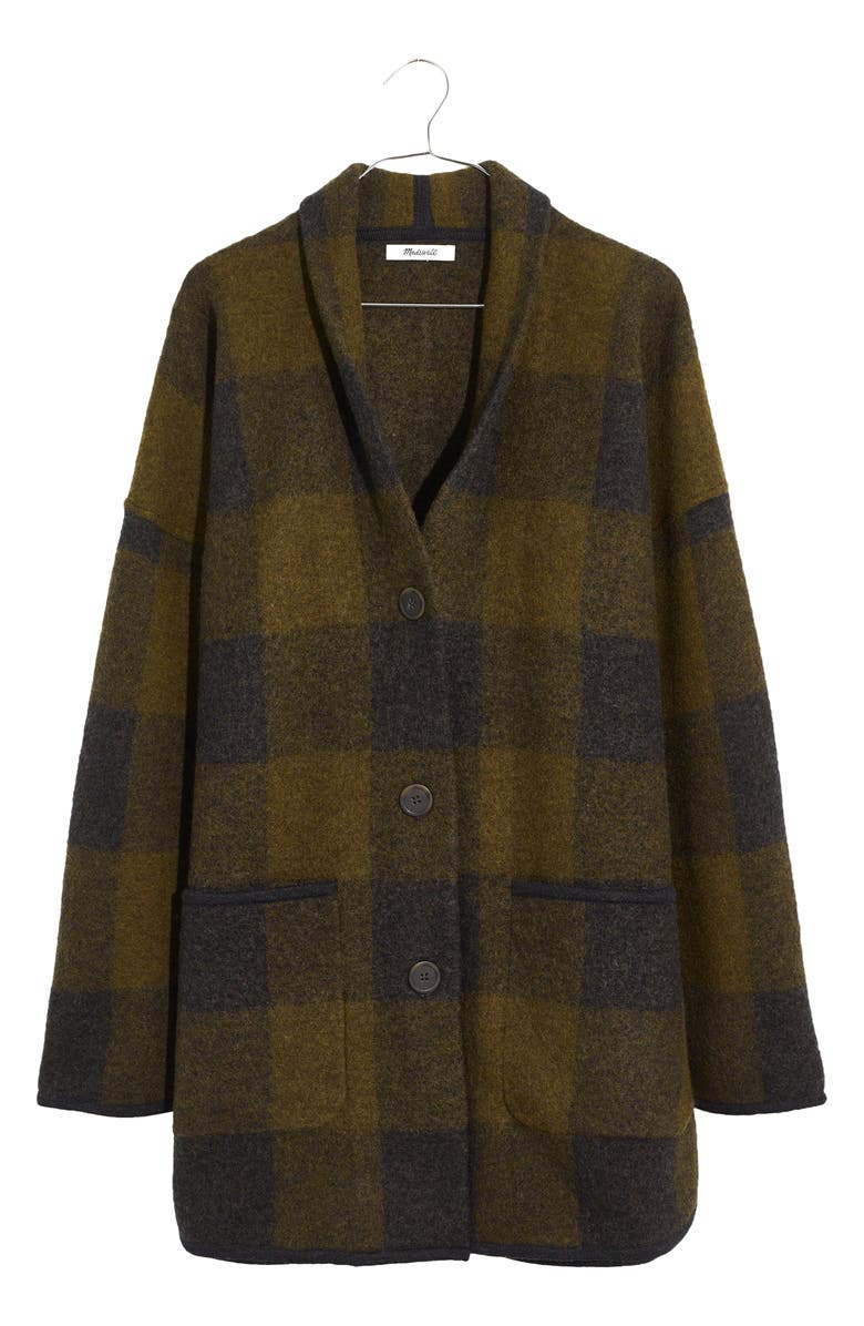 Madewell Buffalo Check Sweater Coat, Alternate, color, 