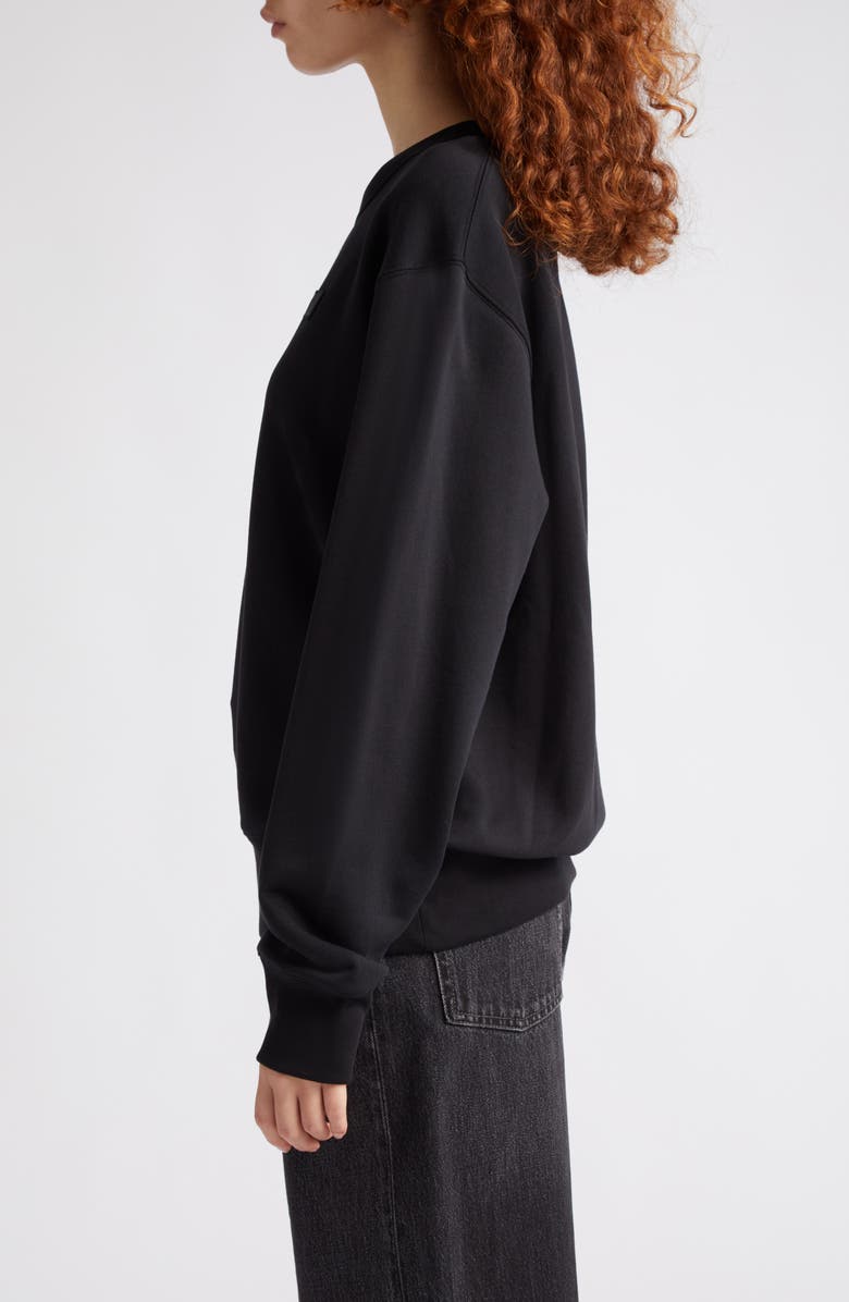 Acne Studios Fairah Face Patch Oversize Cotton Sweatshirt, Alternate, color,