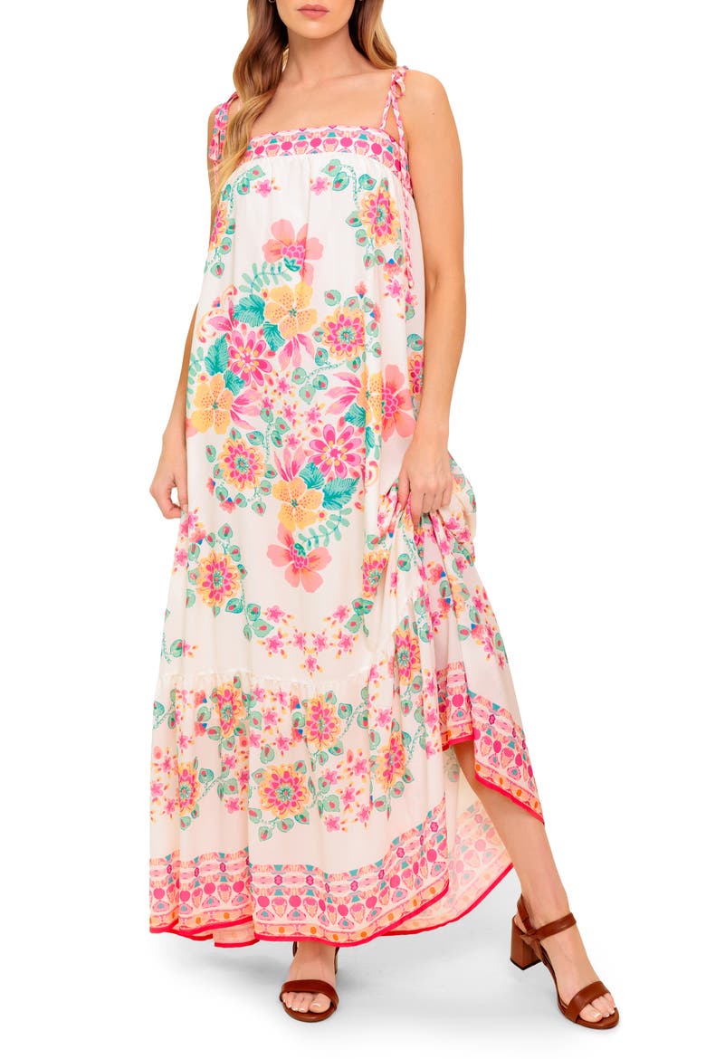 Tie Strap Maxi Dress, Main, color, IVORY