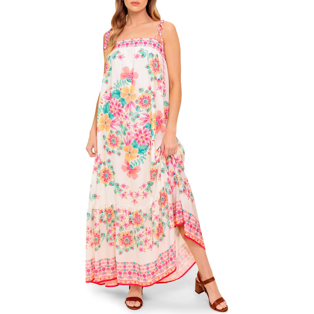 Flying Tomato Tie Strap Maxi Dress In Multi