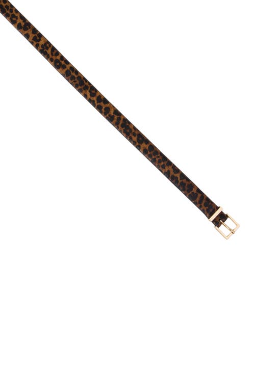 Sandro Womens Brown Animal-print Pony Leather Belt In Brown