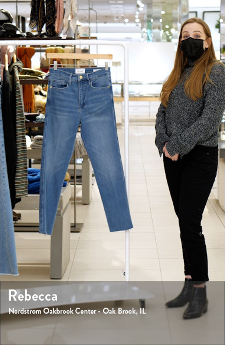 Le Sylvie High Waist Raw Hem Crop Jeans, sales video thumbnail