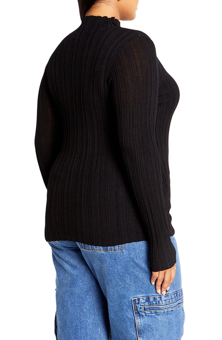 City Chic Crinkle Mock Neck Sweater, Alternate, color, 