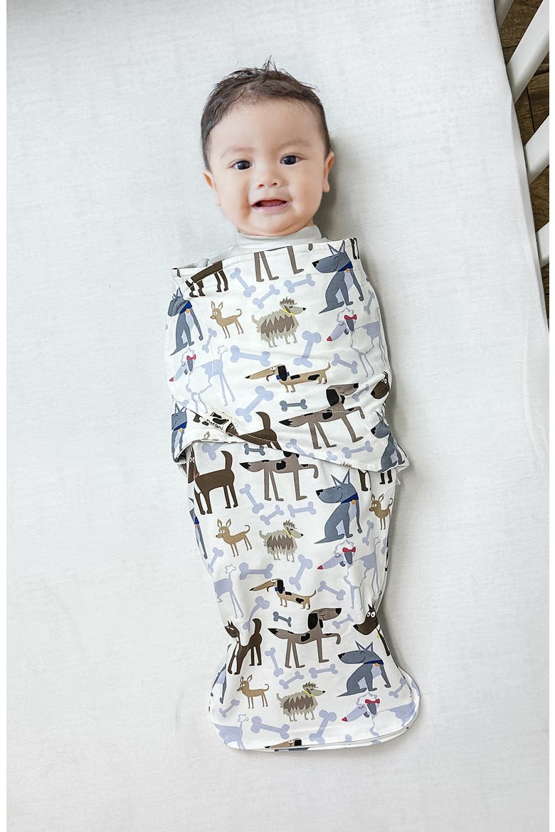Print Swaddle Blanket, Alternate, color, BROWN/ GREY
