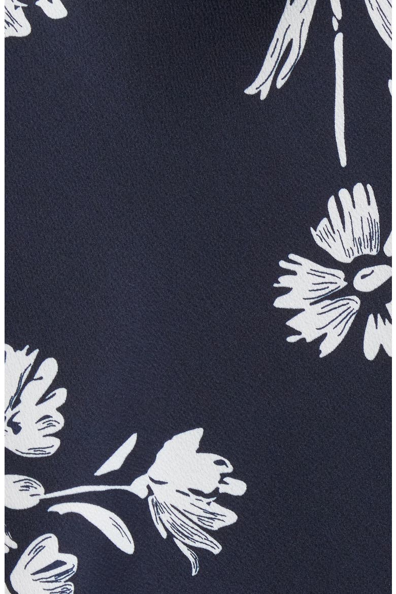 Floral Tie Neck Sleeveless Satin Top, Alternate, color, NAVY IVORY