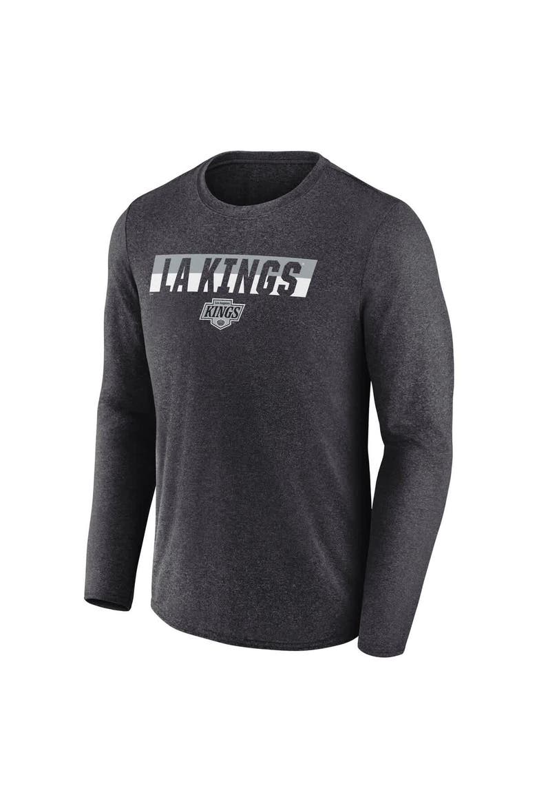 Men's Fanatics Heather Charcoal Los Angeles Kings Transition Long Sleeve T-Shirt, Alternate, color, Heather Charcoal