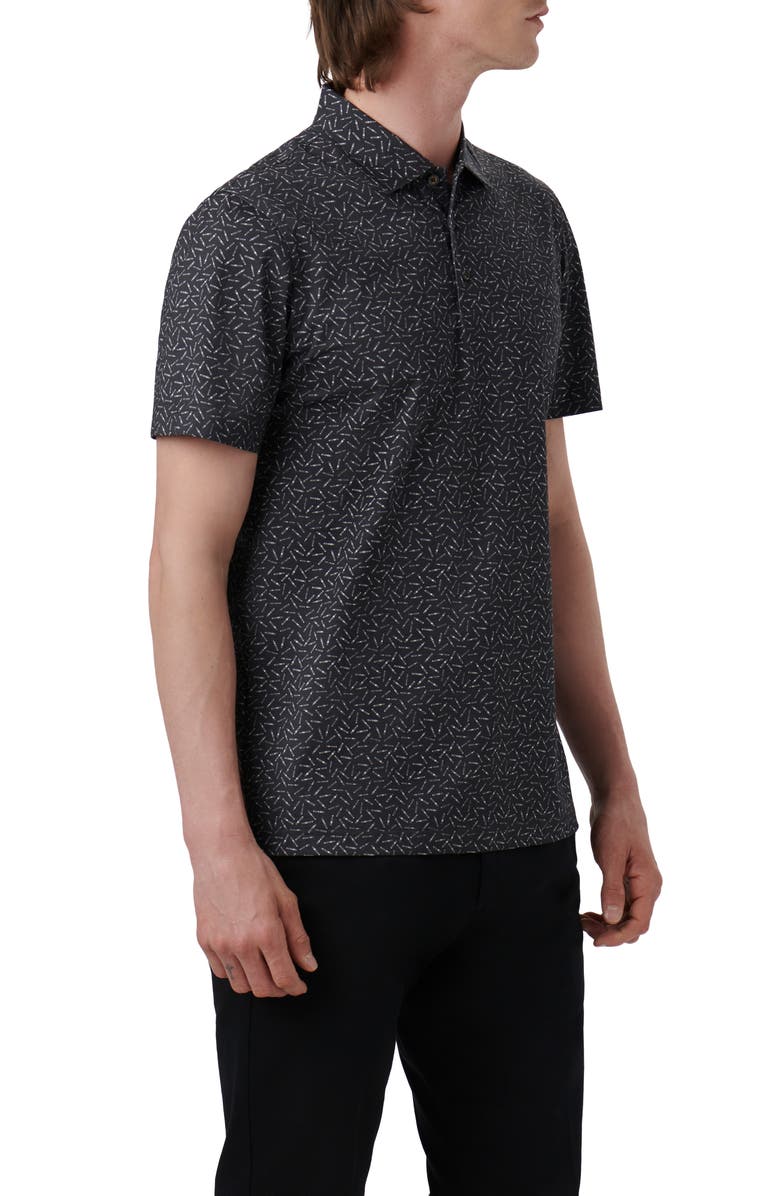 Bugatchi Victor OoohCotton<sup>®</sup> Cigar Print Polo, Alternate, color, Black