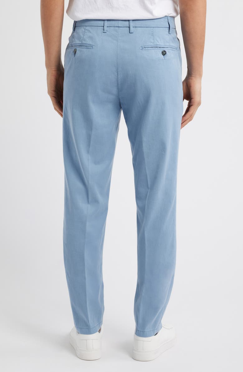 Canali Regular Fit Flat Front Comfort Twill Pants, Alternate, color, Light Blue