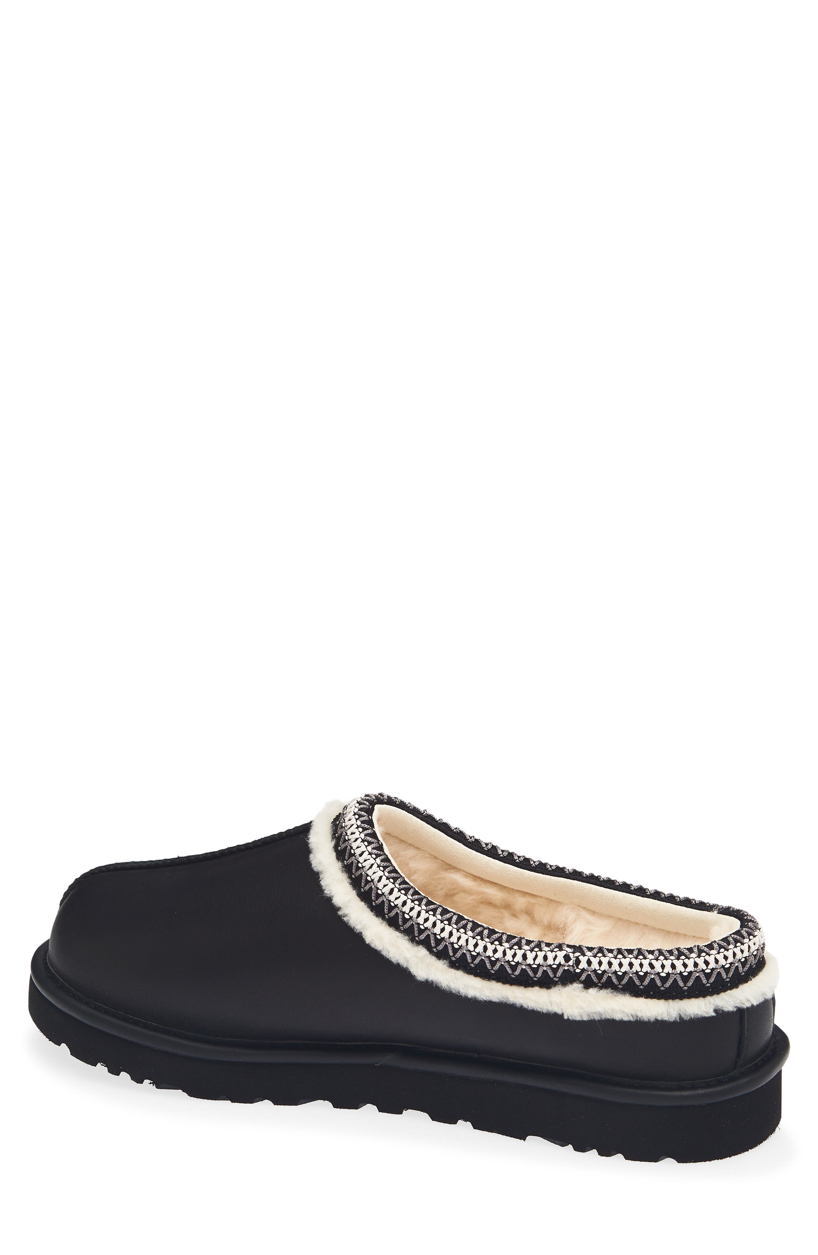 Tasman Leather Slipper, Alternate, color, BLACK