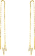 Spero London Lightning Bolt Sterling Silver Chain Drop Earrings