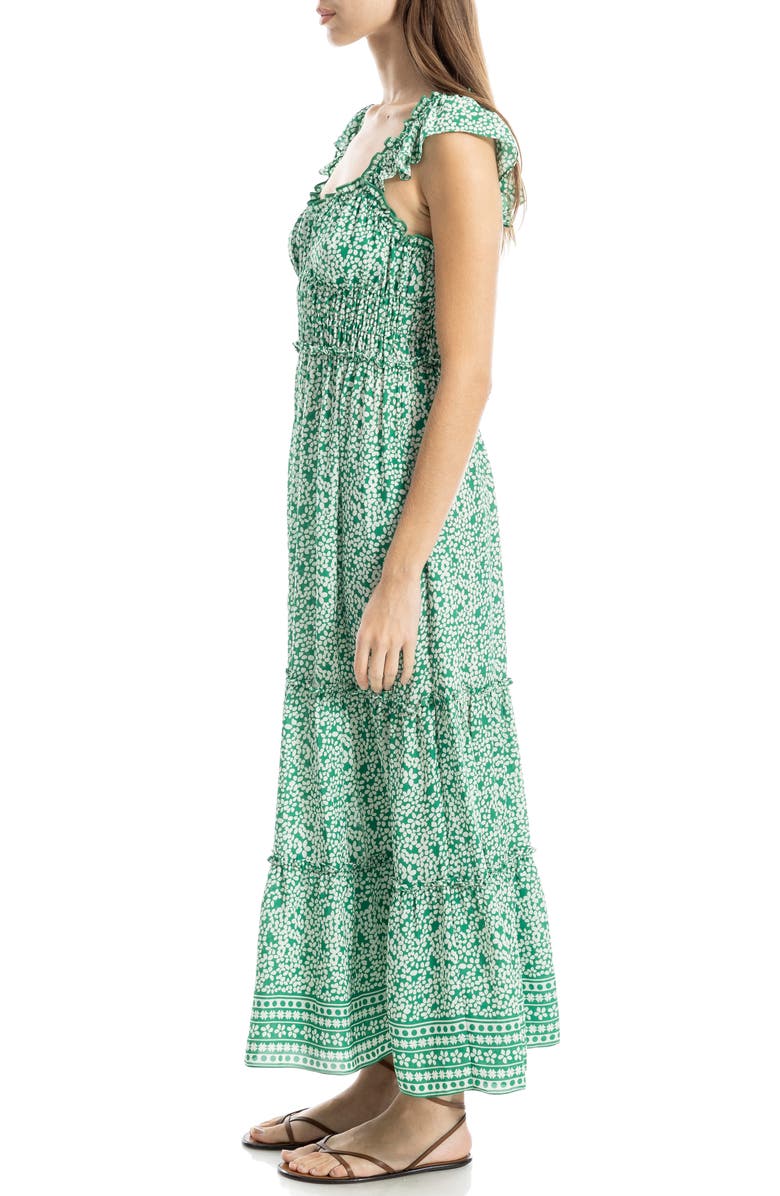 MAX STUDIO Ruffle Cap Sleeve Tiered Maxi Dress, Alternate, color,