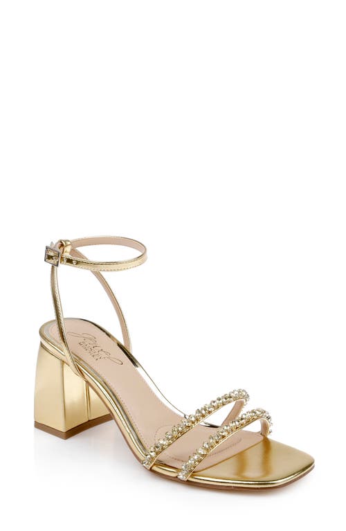 Jewel Badgley Mischka Nella Ankle Strap Sandal In Gold Metallic