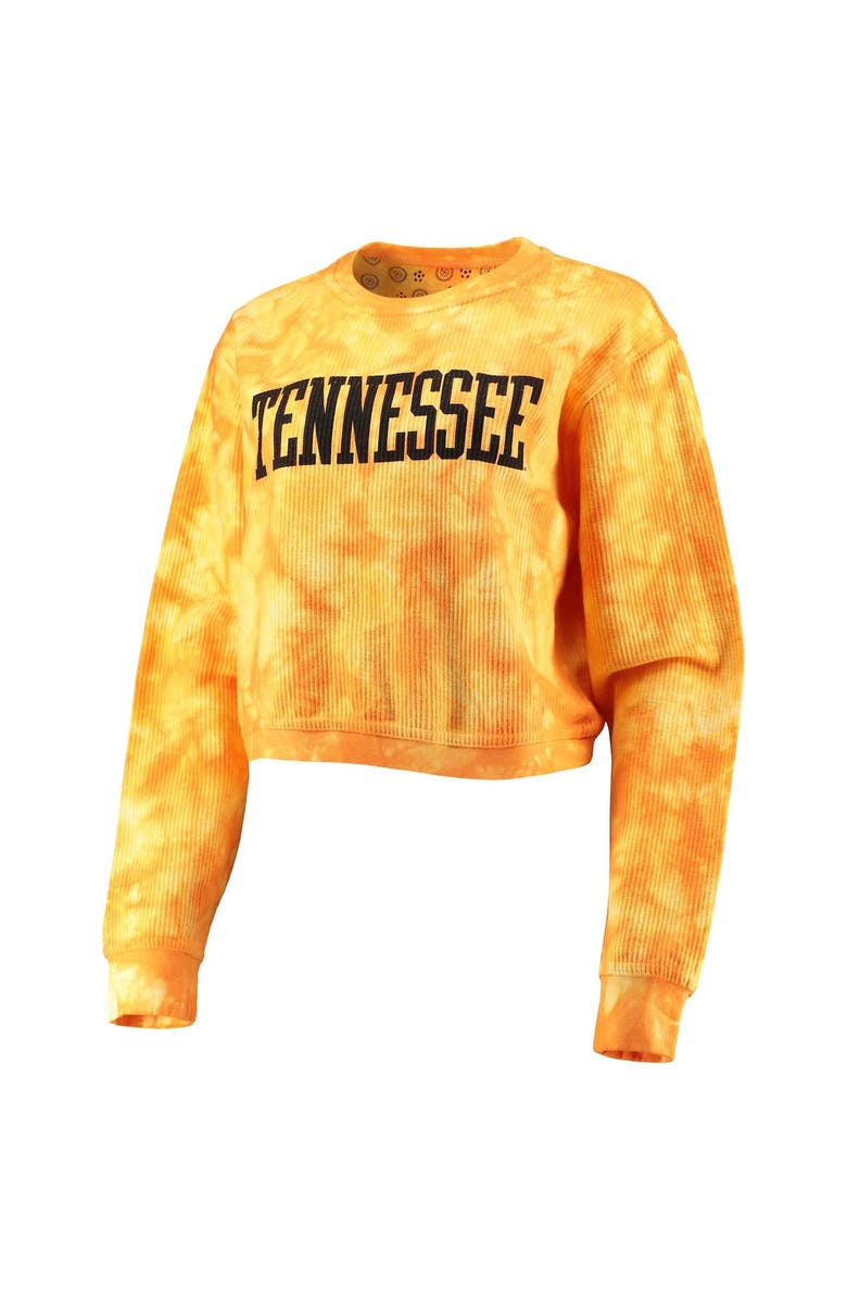 PRESSBOX Women's Pressbox Tennessee Orange Tennessee Volunteers Campus Tie-Dye Comfy Cord Pullover Sweatshirt, Alternate, color, Tennessee Orange