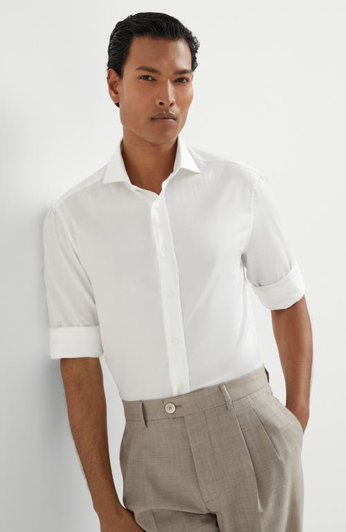 Brunello Cucinelli Buttoned-up Linen Shirt In White
