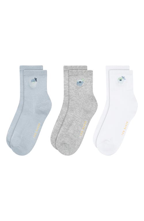 Ted Baker Assorted 3-pack Crew Socks In Light Blue/pastel