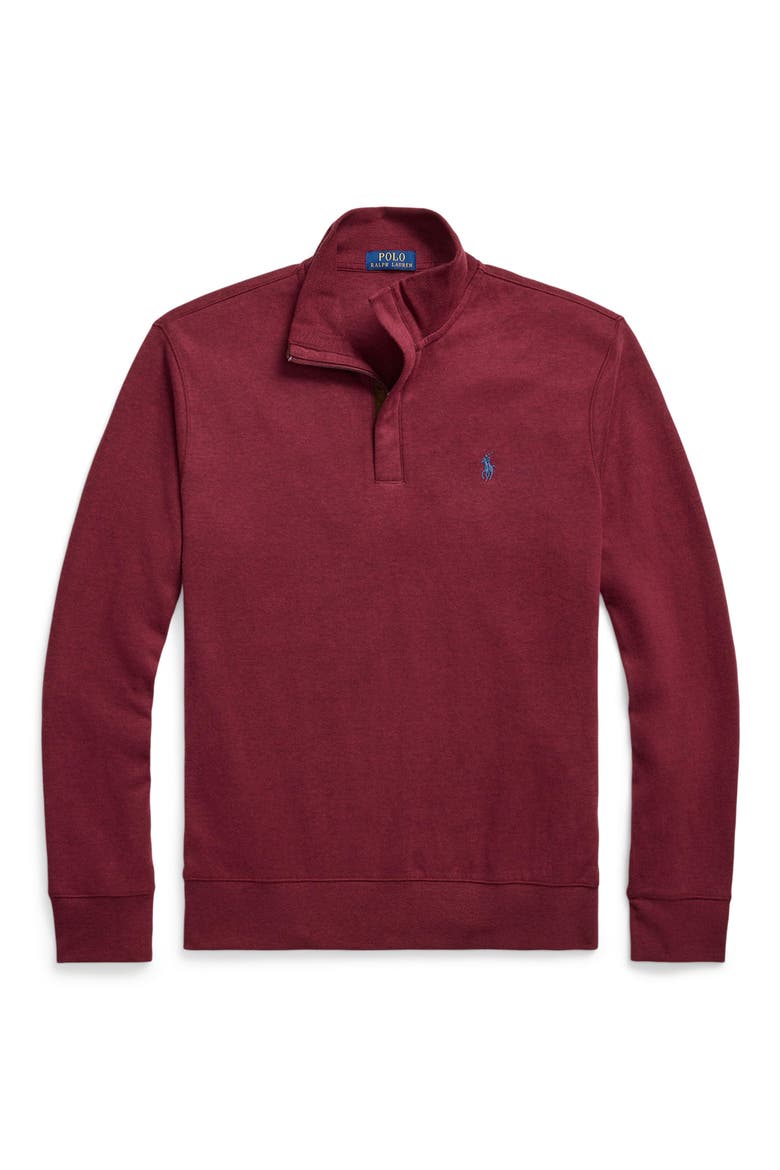 Cotton Blend Quarter Zip Pullover, Alternate, color, VINTAGE PORT HEATHER/ C7976