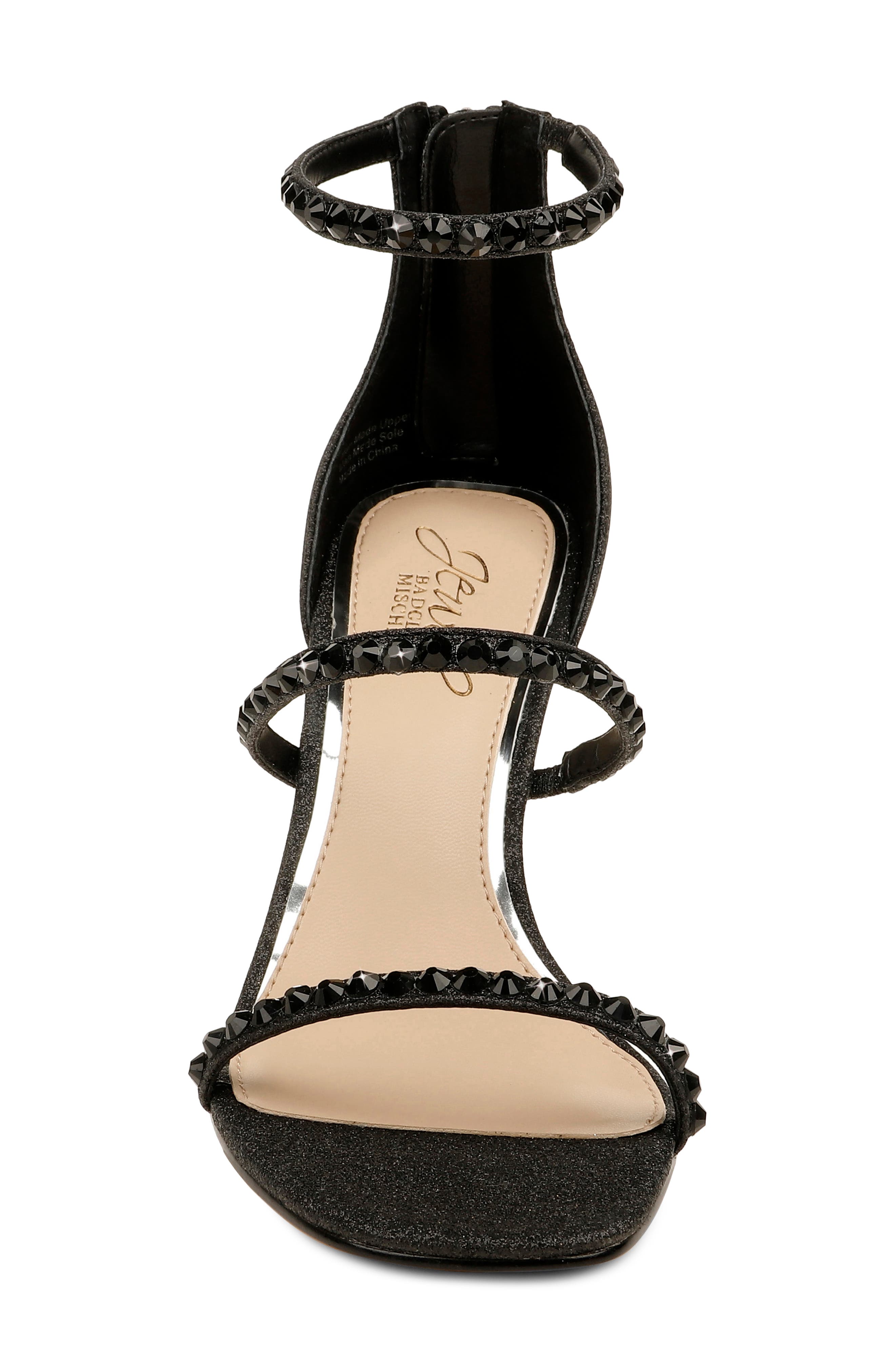 Jewel Badgley Mischka Ellis Embellished Ankle Strap Sandal, Alternate, color, 