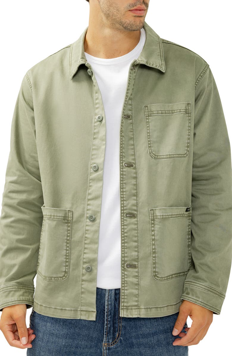 Silver Jeans Co. Cotton Twill Chore Jacket, Main, color, Palm Green