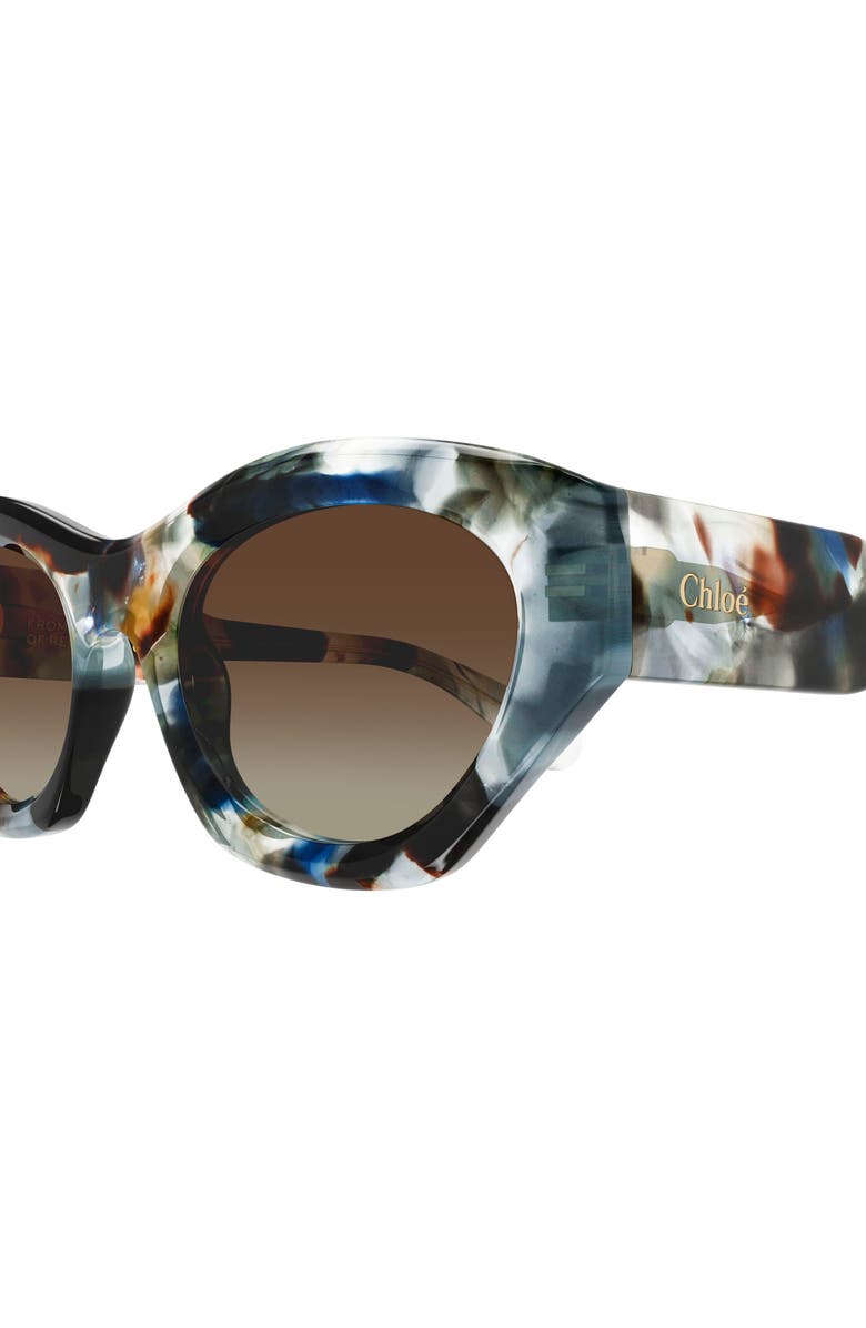 Chloé 53mm Gradient Cat Eye Sunglasses, Alternate, color, Grey