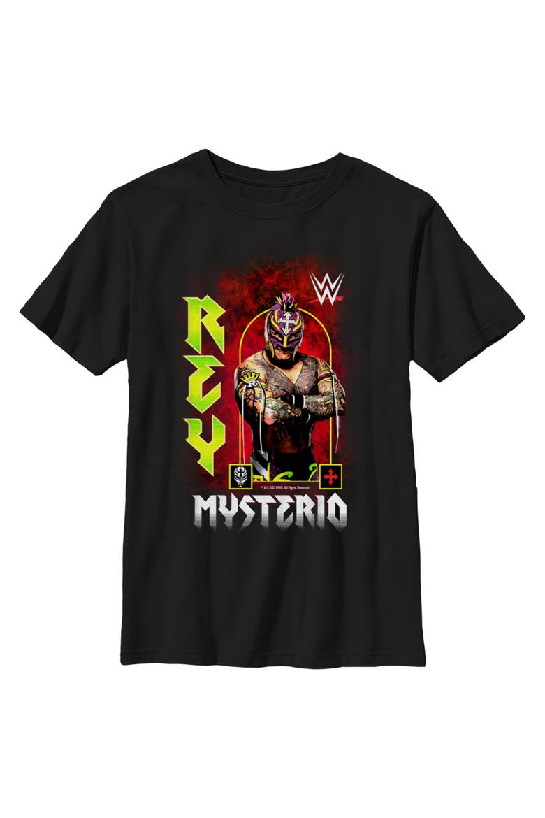 Boy's WWE Rey Mysterio Poster  Graphic T-Shirt, Main, color, Black