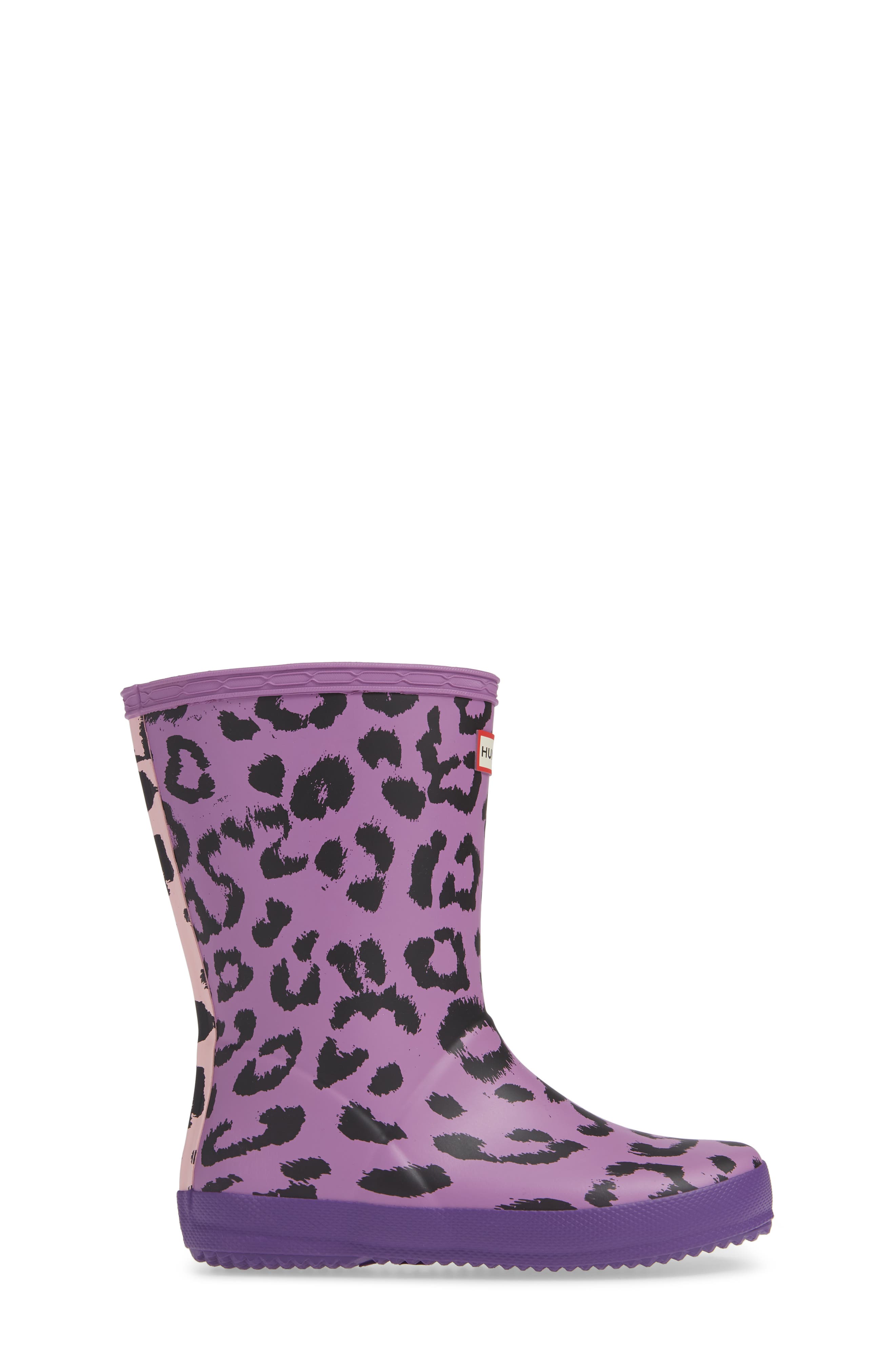 Hunter Original Leopard Waterproof Rain Boot, Alternate, color, 
