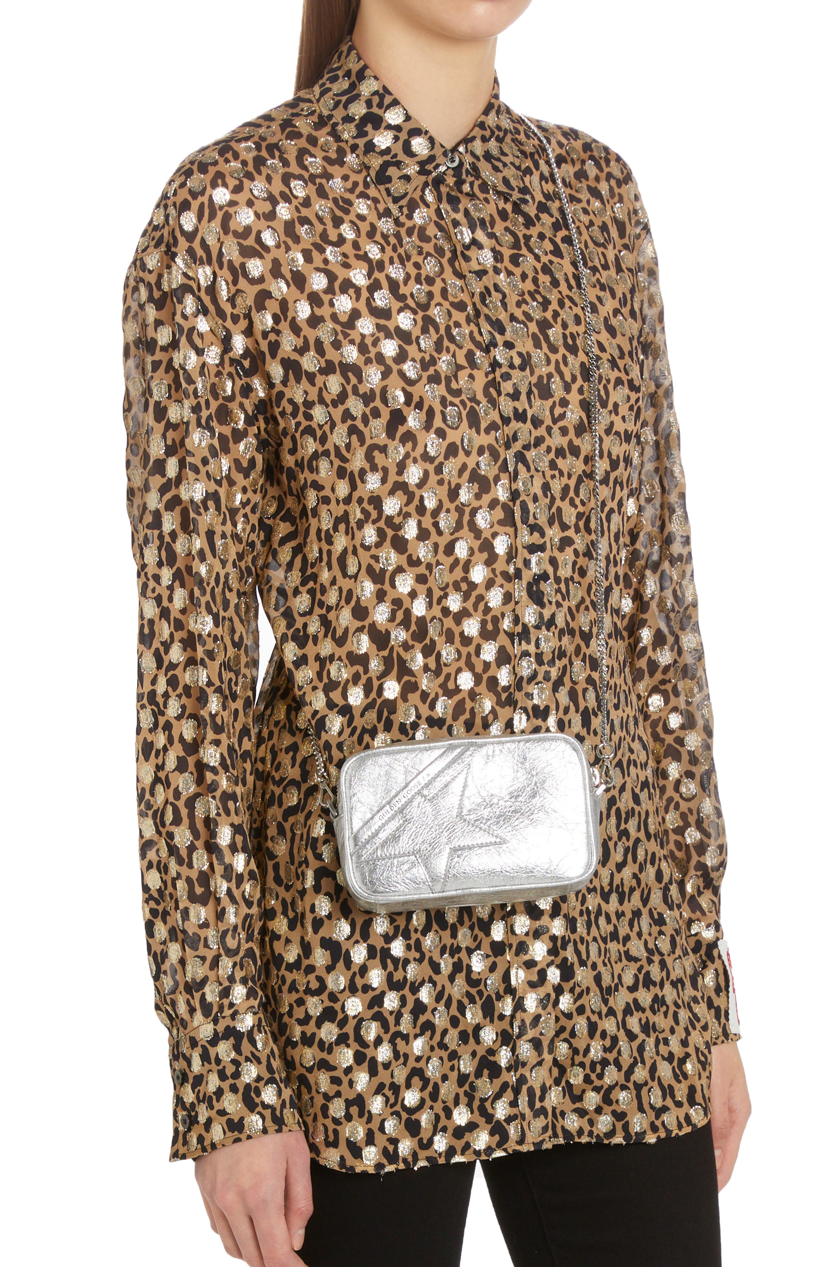 Golden Goose Mini Star Leather Crossbody Camera Bag, Alternate, color, 