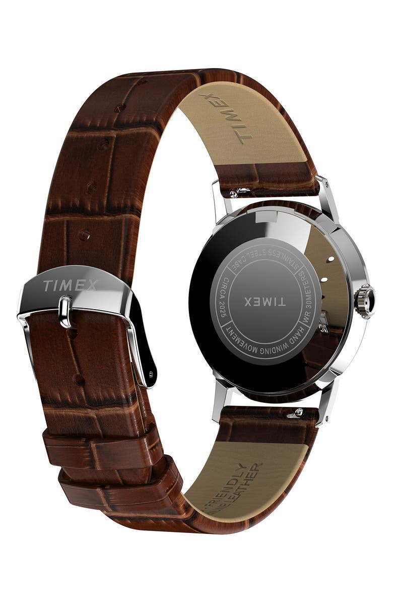 Timex<sup>®</sup> Marlin<sup>®</sup> Leather Strap Watch, 34mm, Alternate, color, Brown