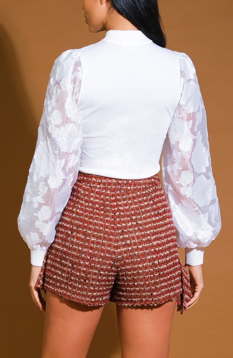 FLYING TOMATO Mixed Media Top, Alternate, color, Cream