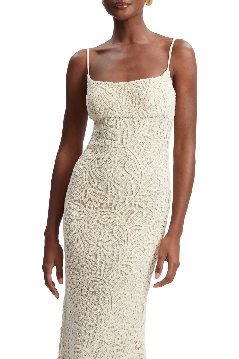 Adoni Fan Lace Slipdress, Alternate, color, LIGHT BEIGE