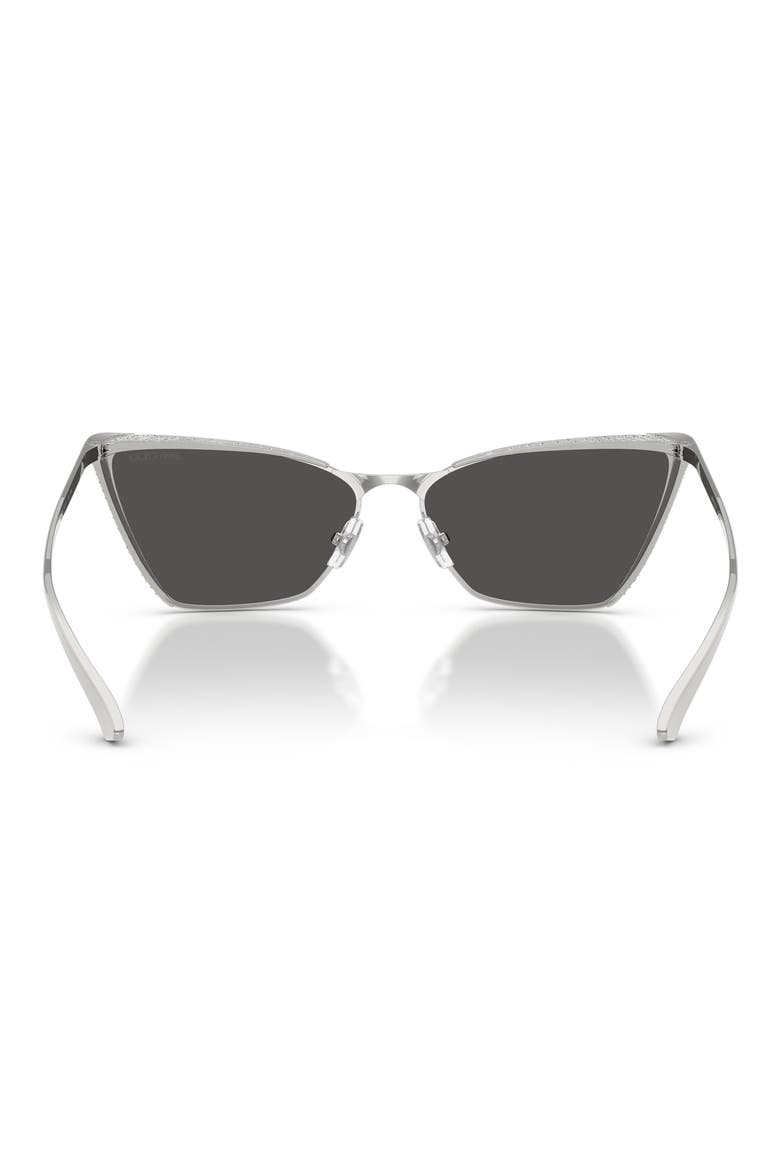 58mm Cat Eye Sunglasses, Alternate, color, SILVER/ DARK GREY