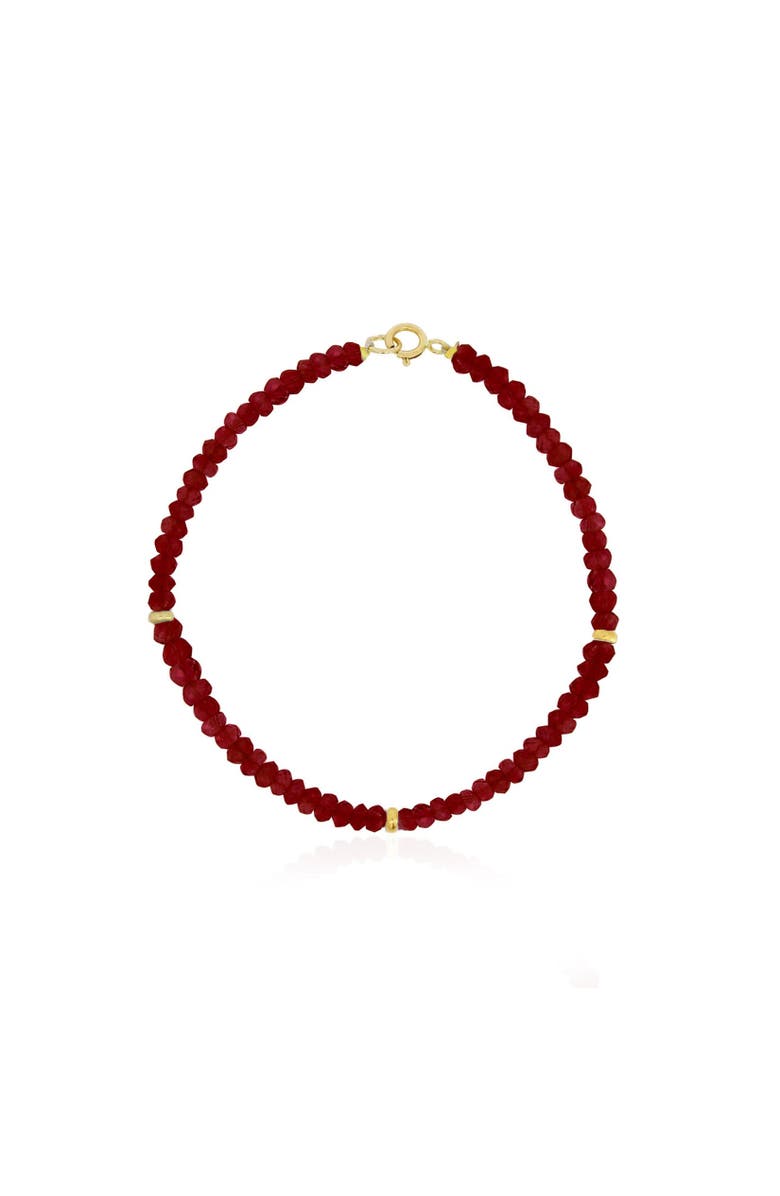 The Lovery Fine Jewelry Garnet Bead Bracelet, Main, color, Garnet