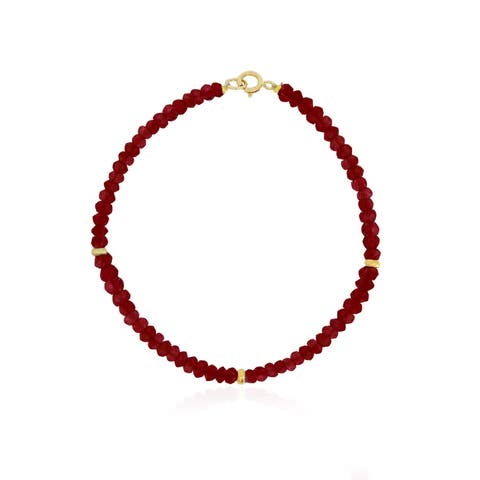 Garnet Bead Bracelet